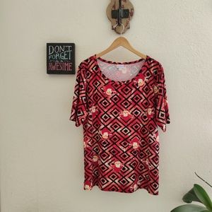 Lularoe 💜 Gigi‎ Santa Holiday Shirt Top Plus Size